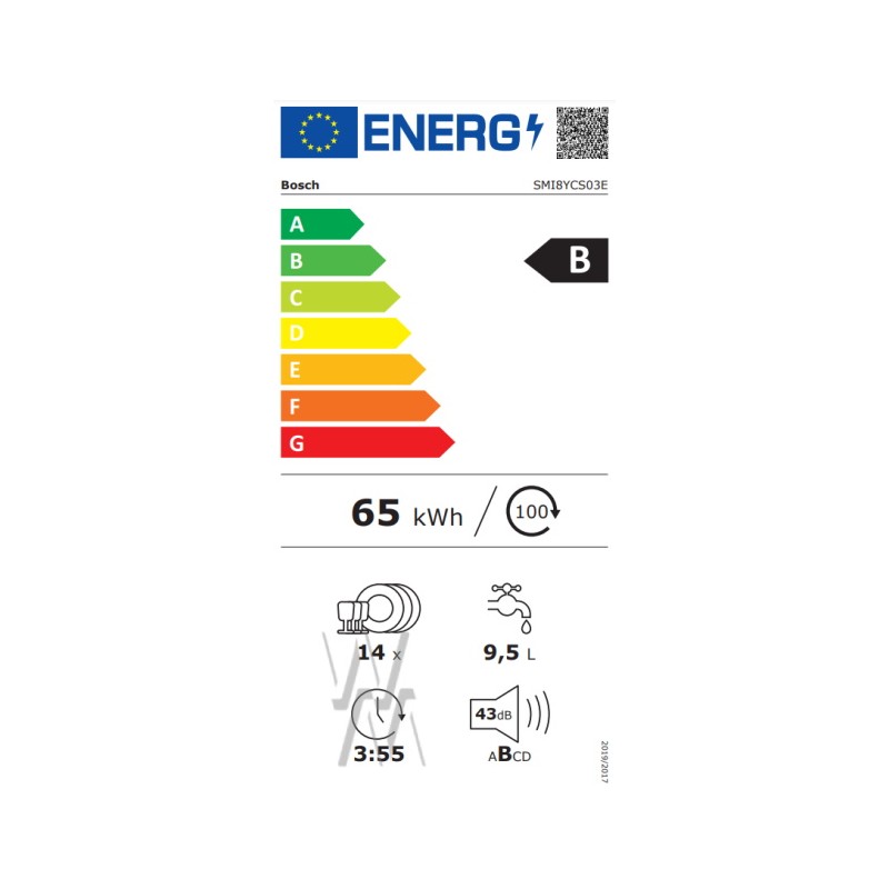 SMI8YCS03E Lave-vaisselle Intégrable Inox - B - Bosch Série | 8