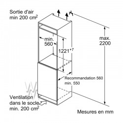  Frigo Encastrable 122 Cm